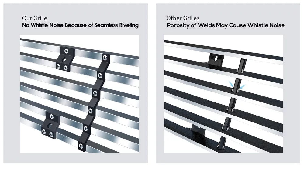 Upper 2006-2008 Silver with Stainless Compatible Steel Grille APS Horizontal N19-C06468T Main RAV4 Billet Premium