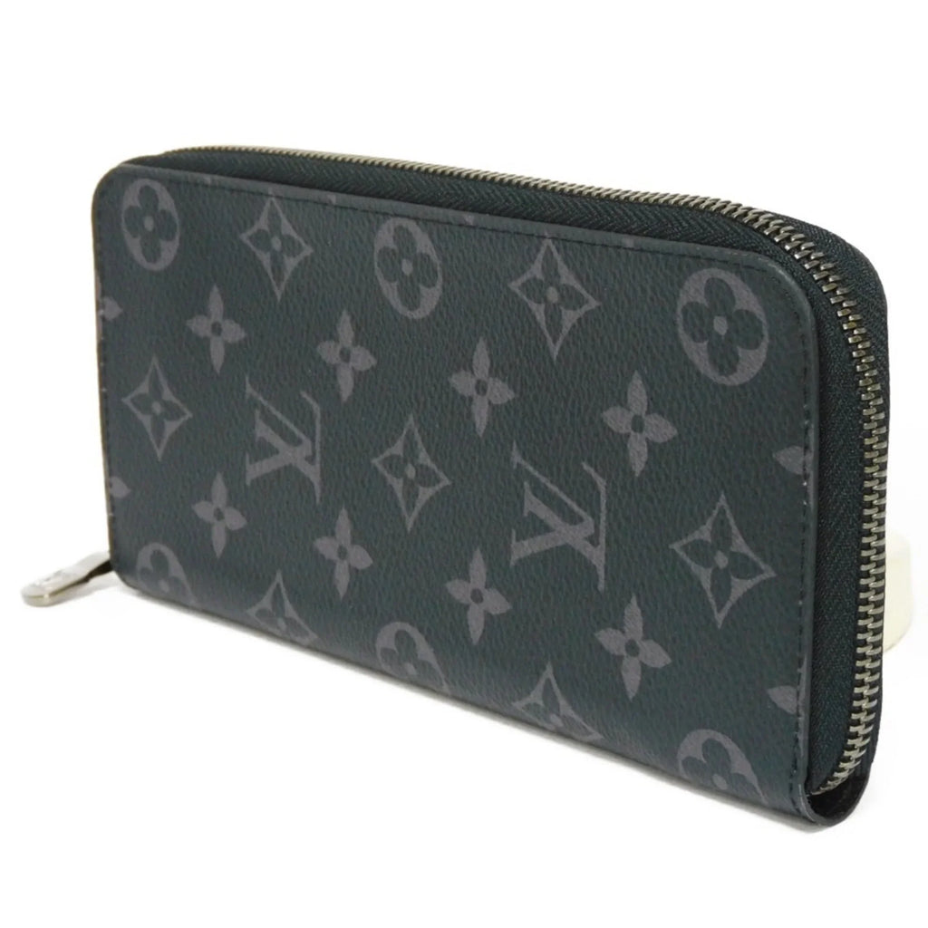 Pre-Owned Vertical Noir Eclipse Men's Zipper Zippy Billfold Wallet Long Monogram Round LV (Good) Logo M62295