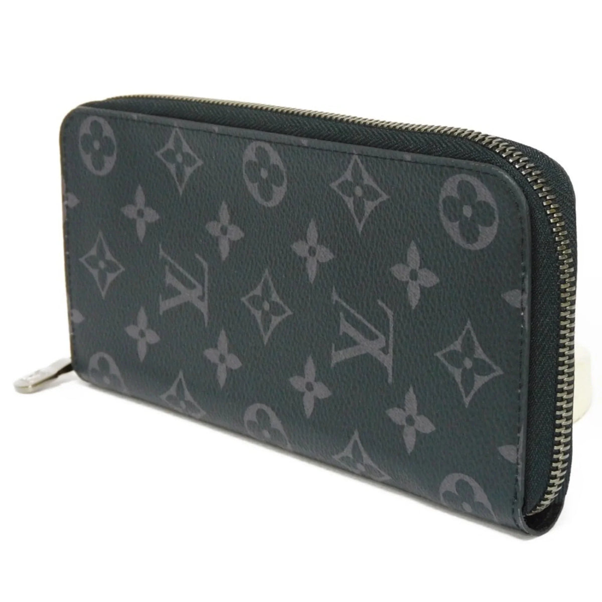 Pre-Owned Vertical Noir Eclipse Men's Zipper Zippy Billfold Wallet Long Monogram Round LV (Good) Logo M62295