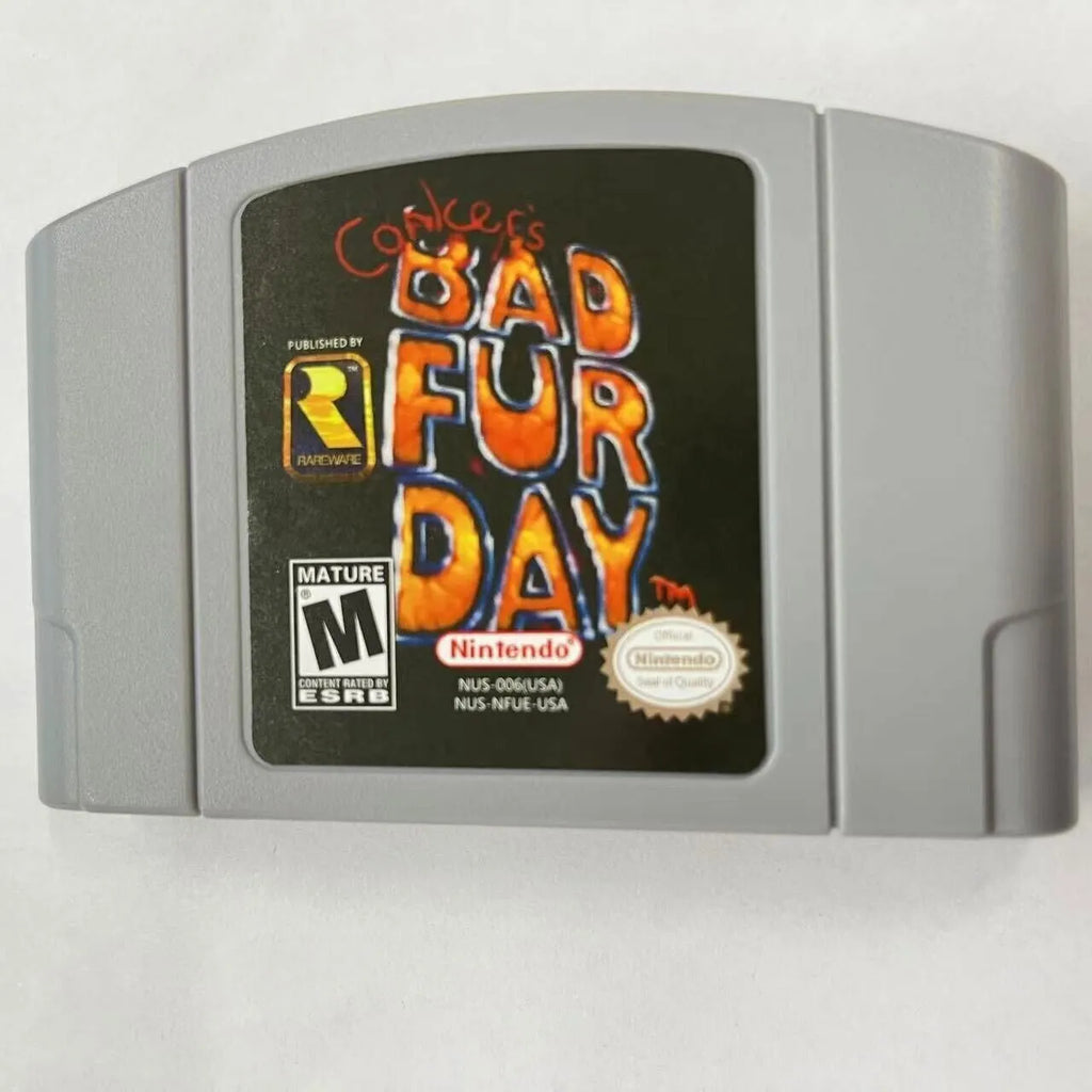 video game n64 fd- bad Conkers day fur nintendo card