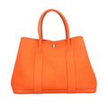 PM Hermes Bag Ladies HERMES Leather Garden Tote (Good) Orange Pre-Owned