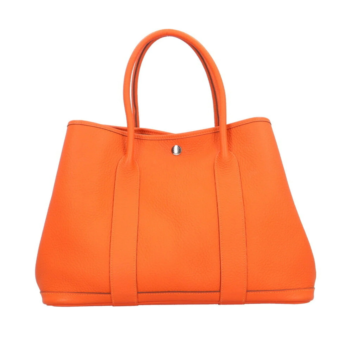 PM Hermes Bag Ladies HERMES Leather Garden Tote (Good) Orange Pre-Owned