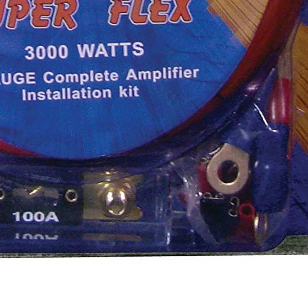 Kit, Car QPower Amplifier Audio 3000-watt Super 2 Wiring Flex Pack 4-Gauge