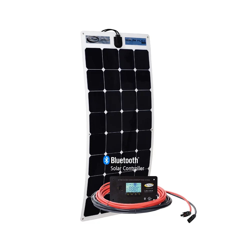 Amp Power! Flexible Mono with (GP-FLEX-100) Crystalline 100W Solar Kit 30 Controller PWM Go Solar