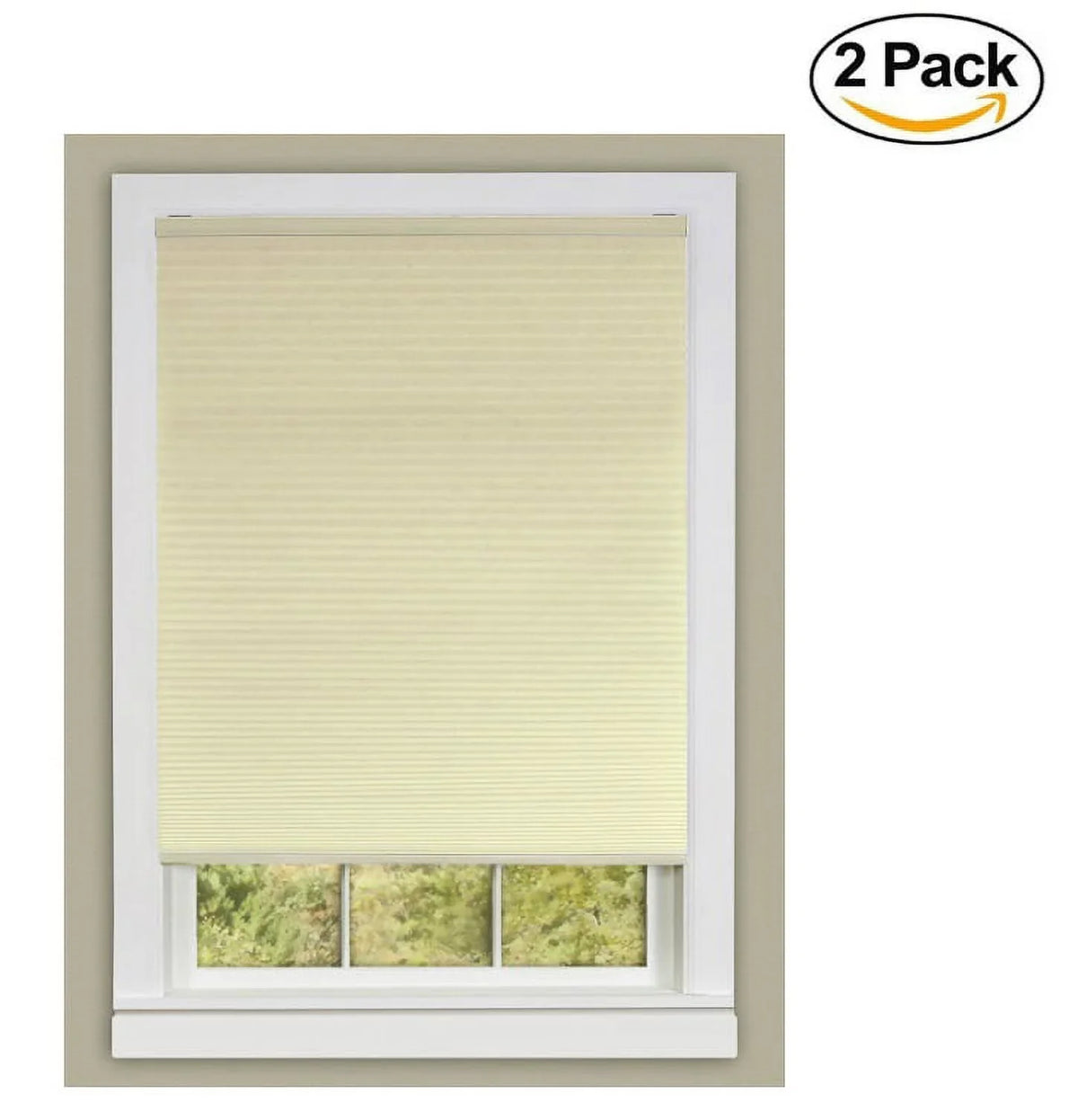 Furnishings Cordless 2) Shade, 64-Inch, (Set Achim 29 Window of Home Pleated by Honeycomb Alabaster