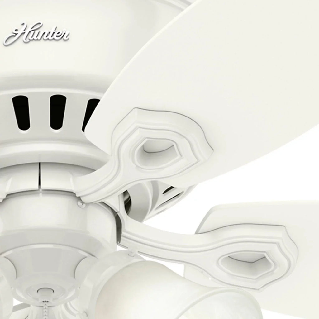 Snow Profile w/ Low Company White 52" Fan Fan Chain, Pull Hunter Builder Ceiling