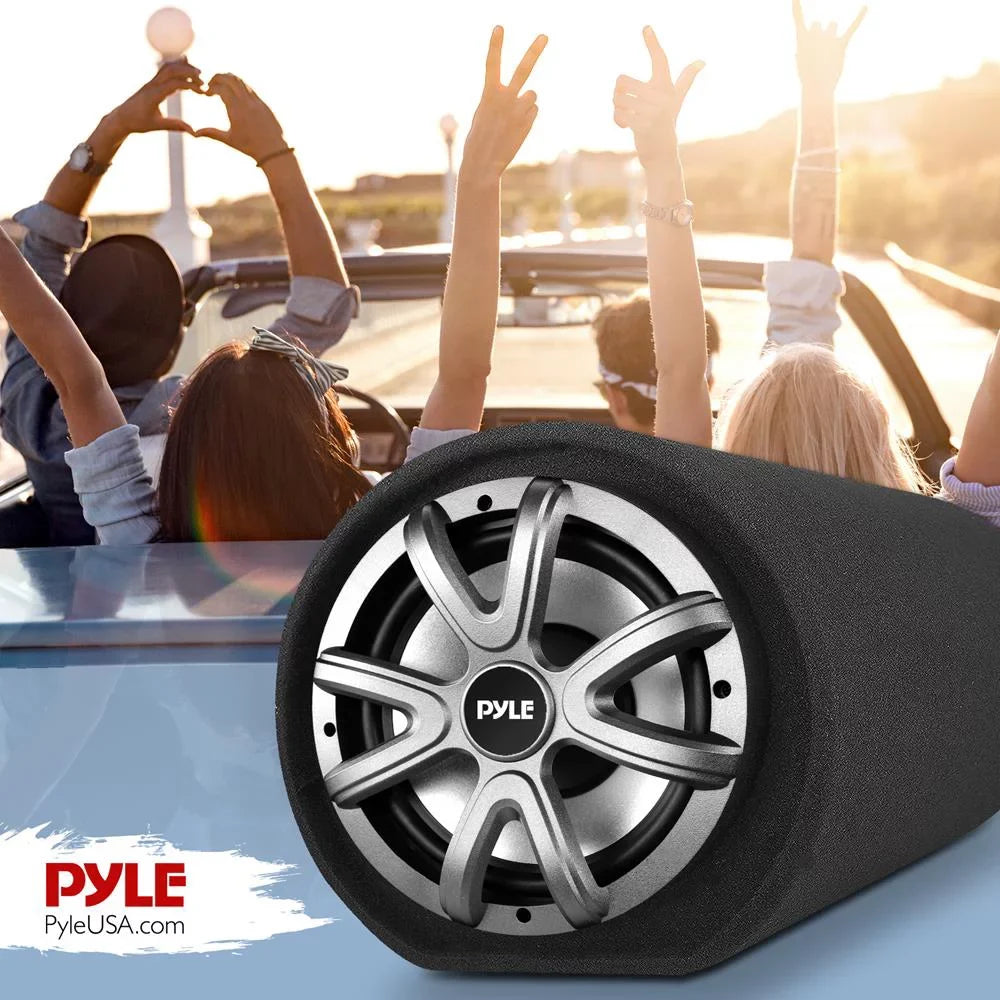 Bass Pyle10-Inch Enclosure Audio Speaker High 500-Watt Car Power Tube Carpeted Subwoofer Sub System