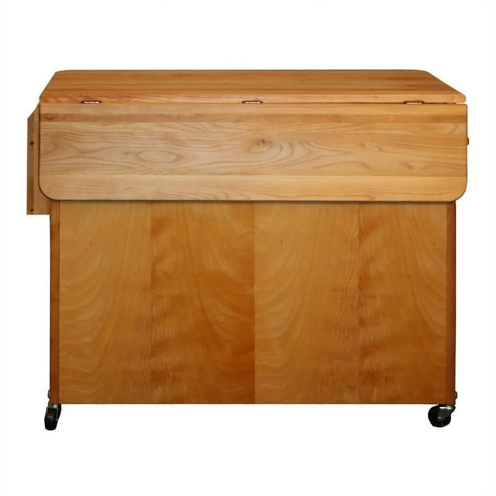 in Kitchen Butcher Pemberly Block Island Drop Leaf 44" Wood Row Brown