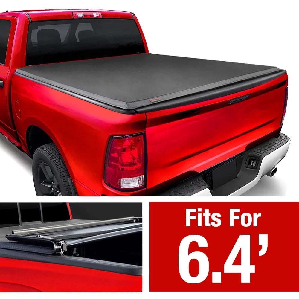 6'4" Soft | Ram Bed FIT TCD484045 Body Tonneau | New Classic) (NOT Compatible with MaxMate Bed Quad-fold (76") Cover 2019-2024 Truck 19-23 1500