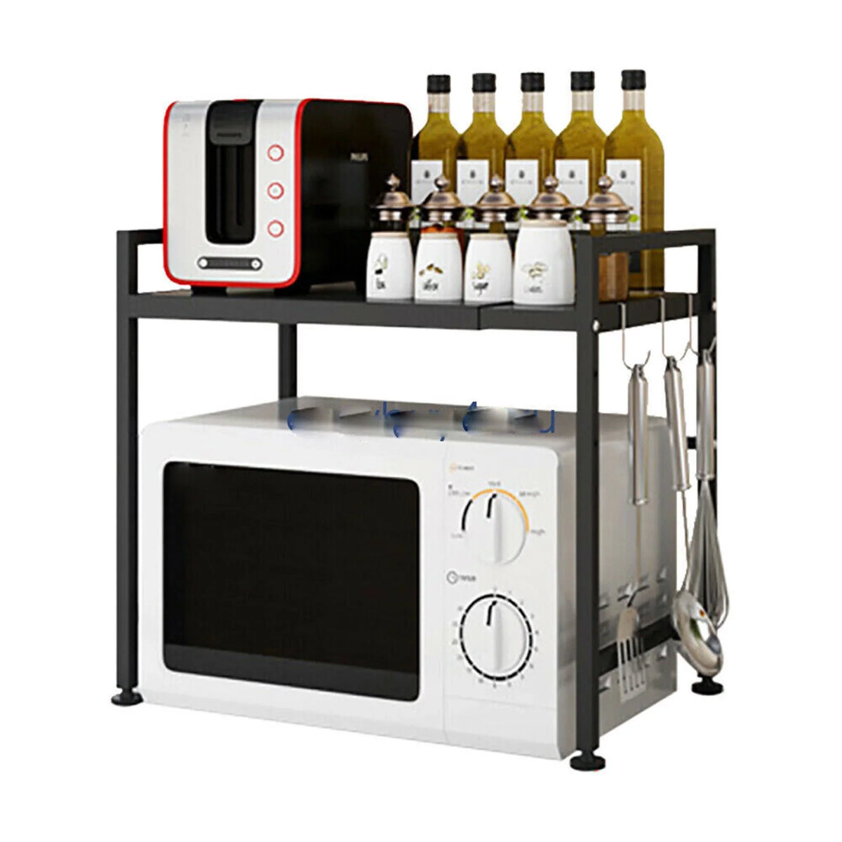 Microwave Oven 14.5~22.8 Microwave Storage Tier Rack, Single Retractable Oven Metal Kitchen Oven Microwave Rack, inch Countertop Expandable Condiment Cabinet Stand, Shelf Rack