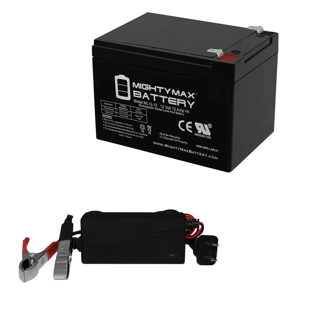Battery LIFAN for 1Amp Replacement + Charger 12AH LF8500iE-CA 12V 12V