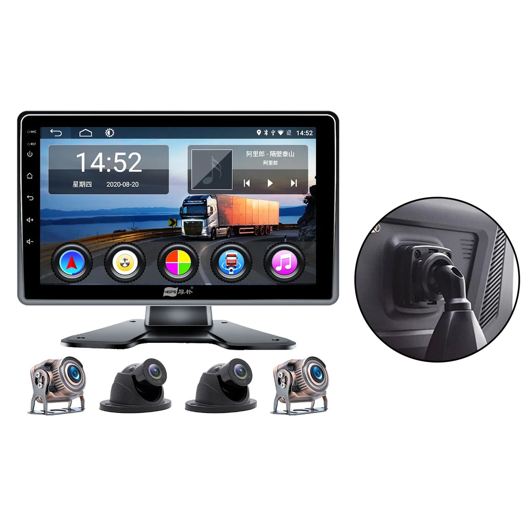 Bus for Driving Touch 10.1"Monitor Video RV Camera Screen Truck GPS Recorder DVR