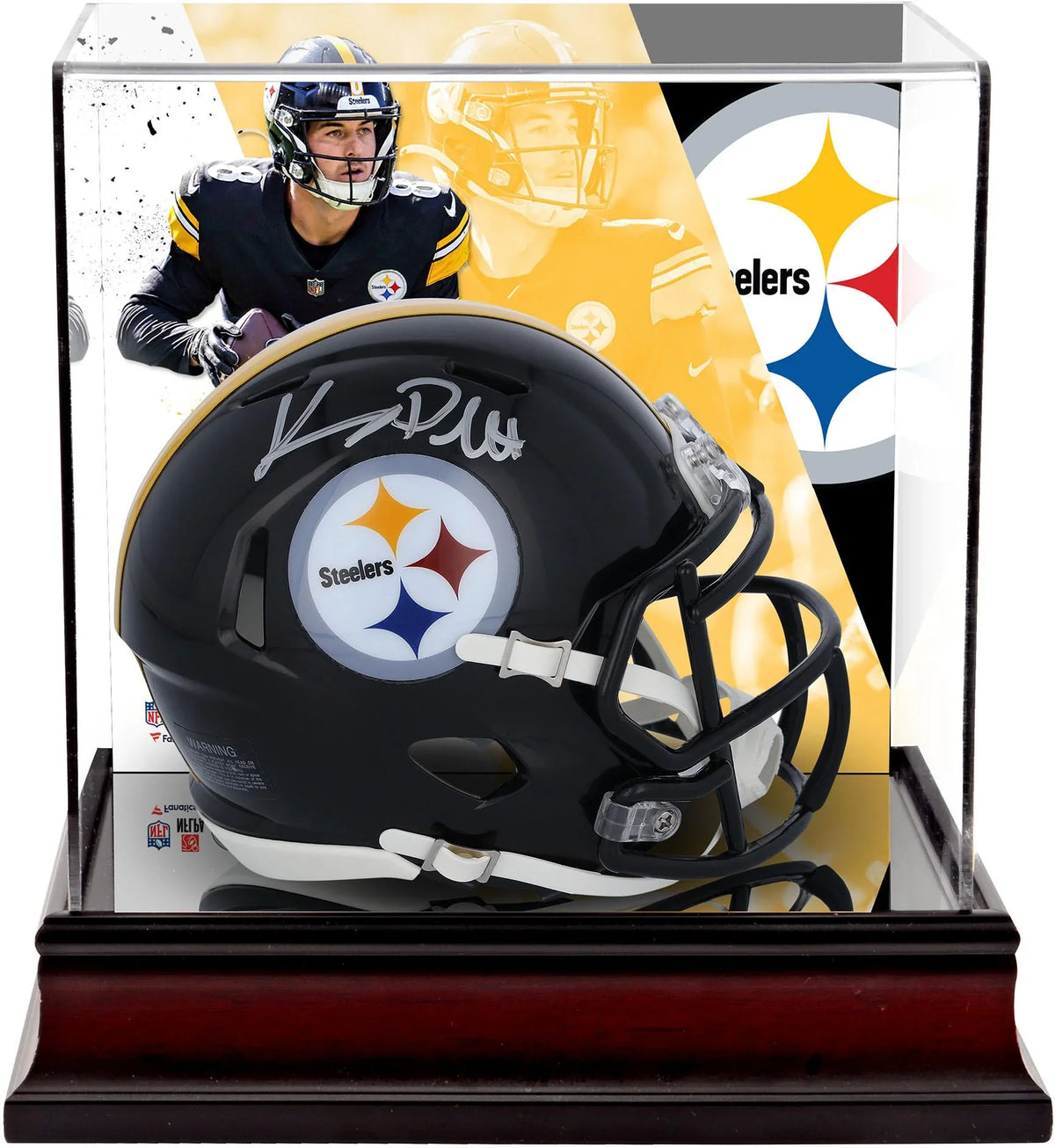 Mini Helmet Certified Steelers Speed Mini Authentic Helmet Autographed Riddell Pickett - Deluxe Kenny with Pittsburgh Fanatics Case