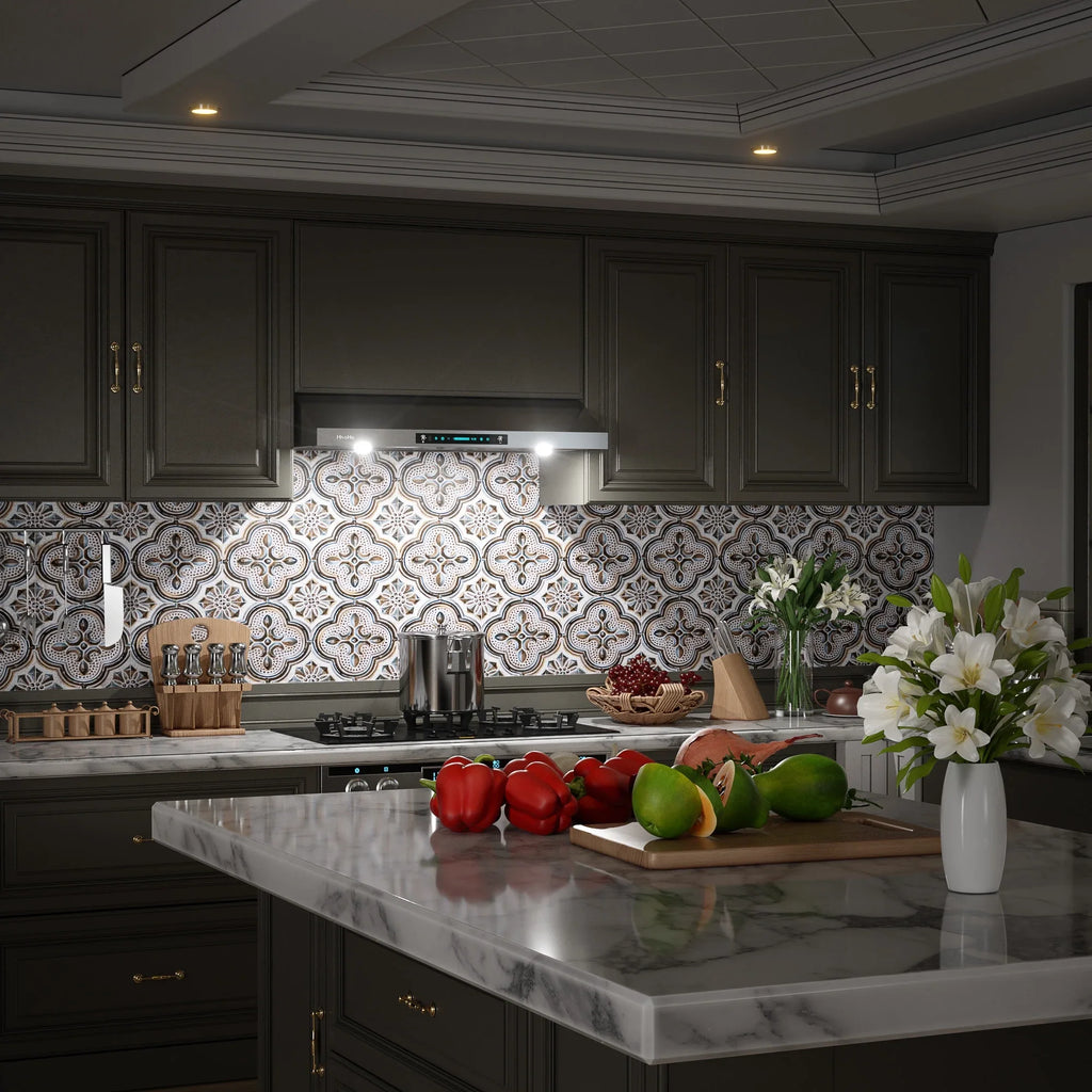 Panel, 4 Steel Vent Sensing&Touch Inch Kitchen Under Cabinet Gesture Hoods Control 30 Speed with 900-CFM, Range Stainless HisoHu