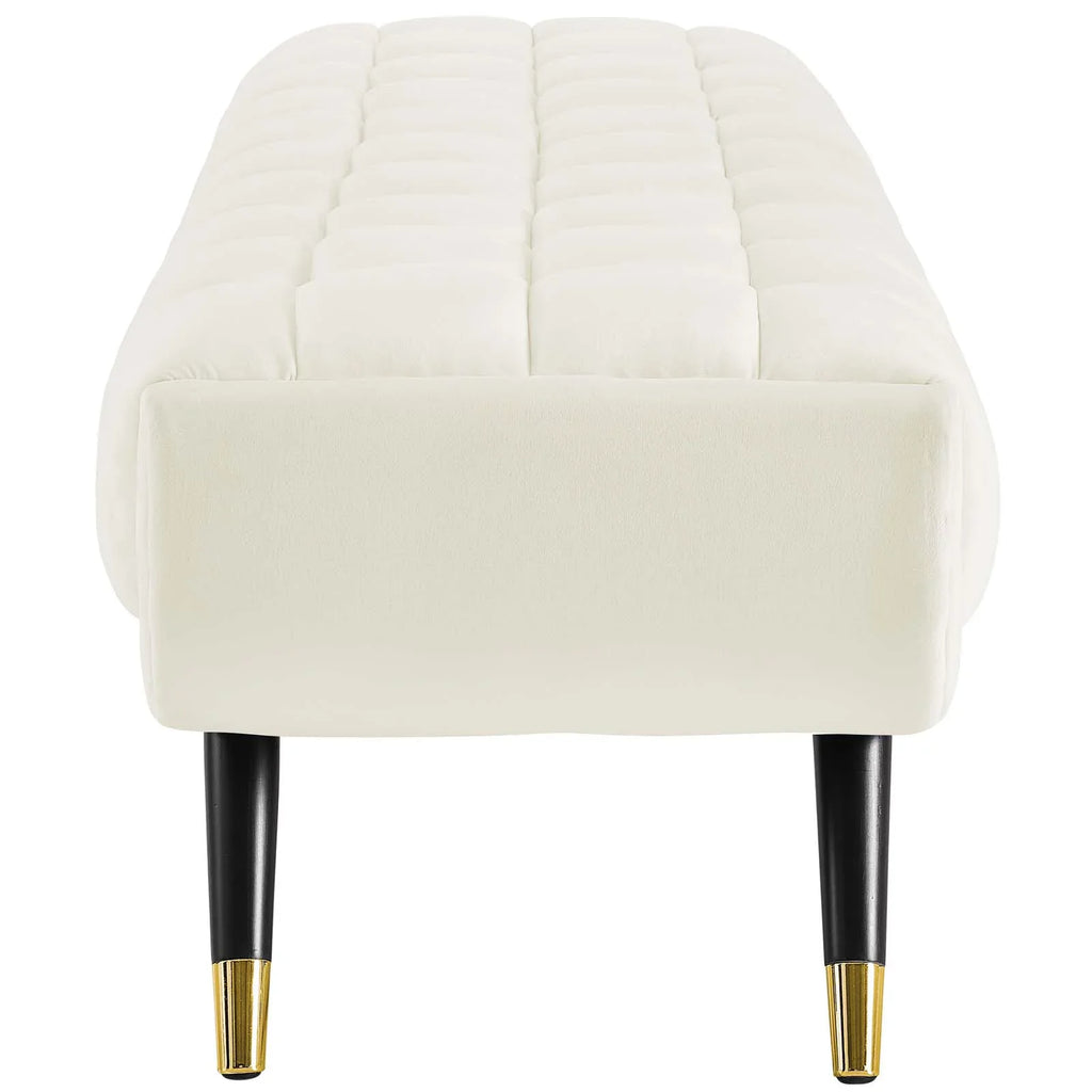 Ivory Adept Modway Velvet in Performance Bench