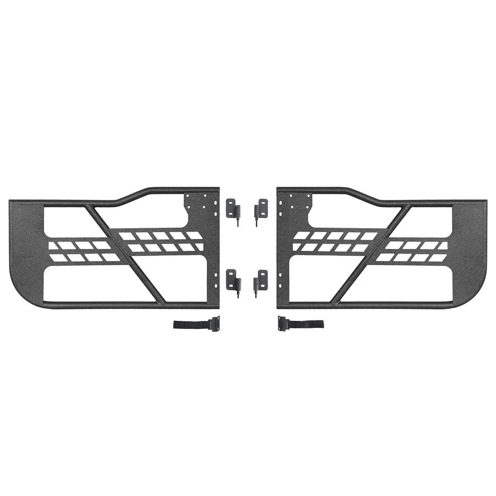 Tubular Steel Door Wrangler Road Fit 2-Door Jeep 2018-2023 Half JL Black Frame Guards Hooke