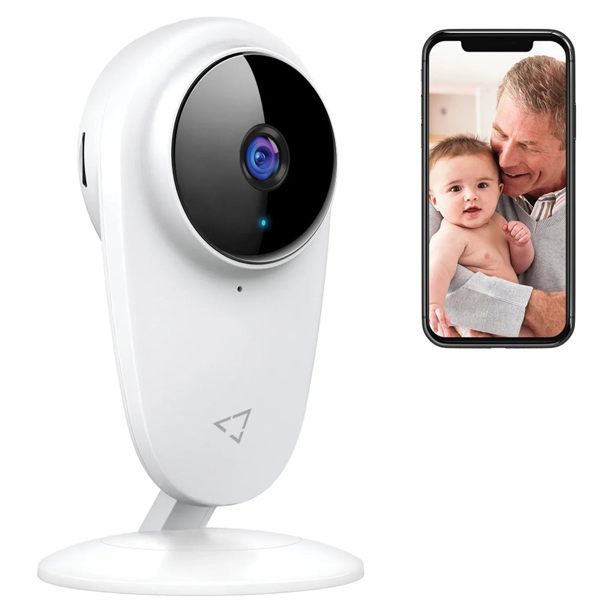 2 Vision, Night Security Indoor Enabled, Pack Smart 1080P White, Home with Wi-Fi Color Victure Camera