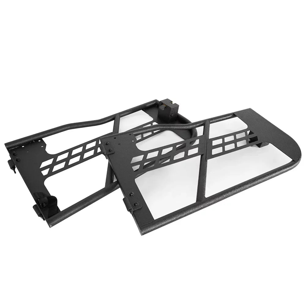 Tubular Steel Door Wrangler Road Fit 2-Door Jeep 2018-2023 Half JL Black Frame Guards Hooke