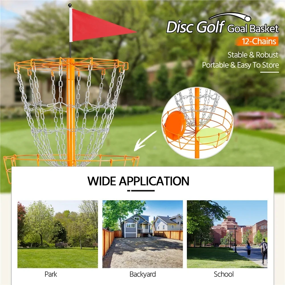 Target 12-Chain Goal Practice, SmileMart Golf Disc Orange