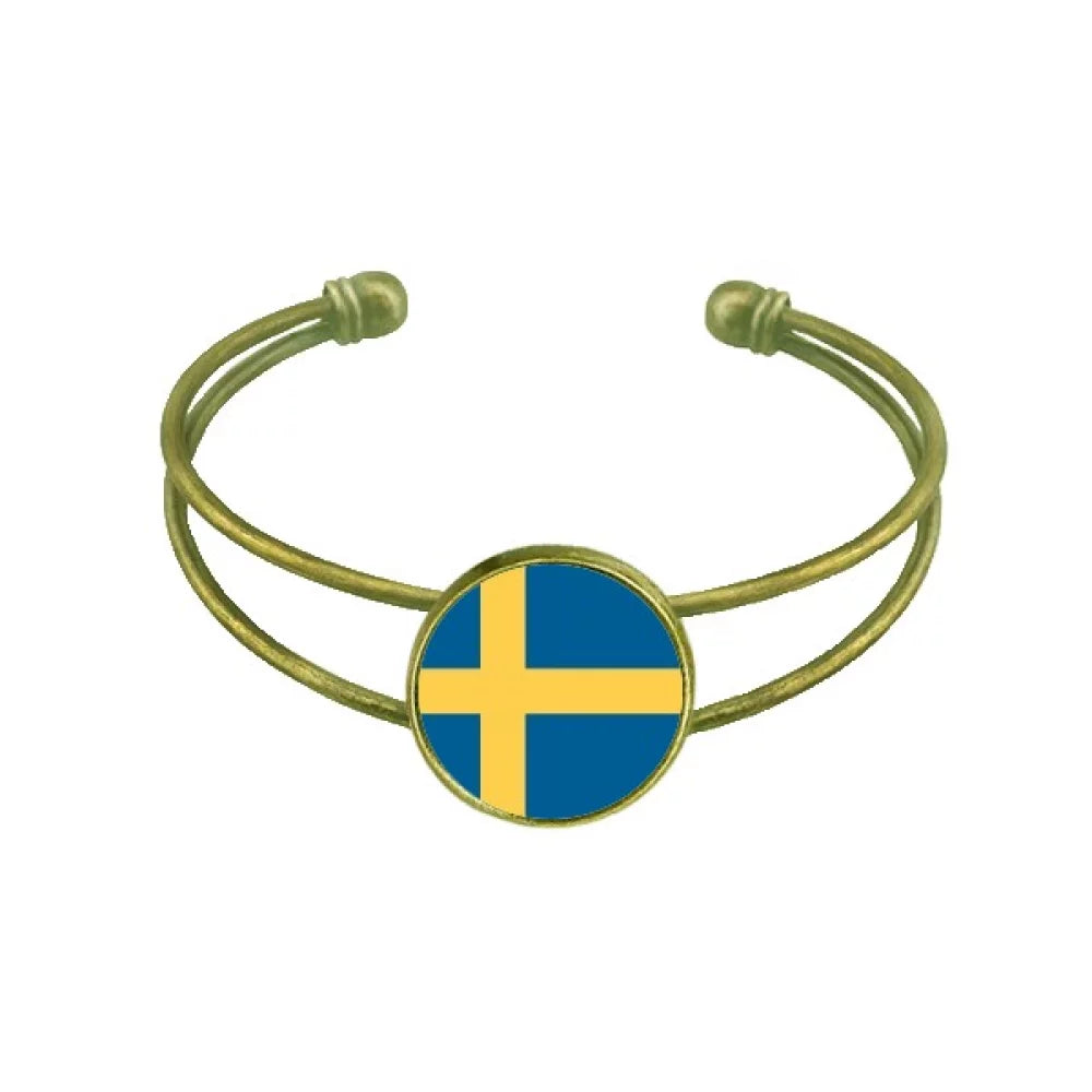 Sweden wristband patriotic Retro Cuff nation Jewelry standard EU Open Bangle