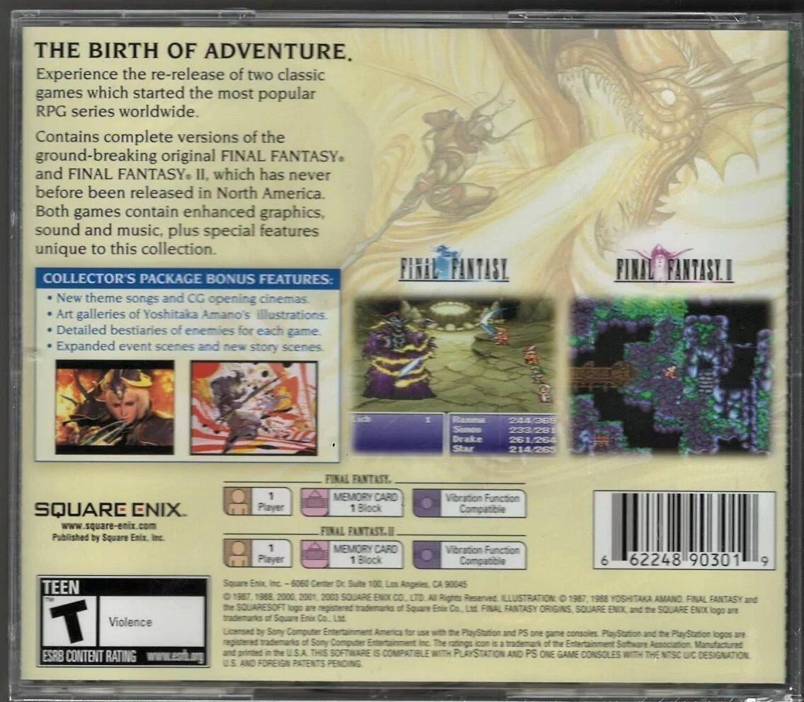 (Greatest Final Sealed Hits) Factory Origins PS Version) US New (Brand Fantasy P