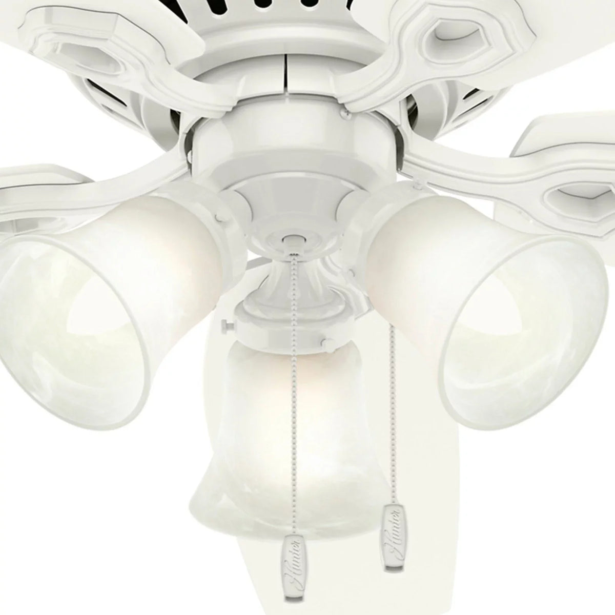 Snow Profile w/ Low Company White 52" Fan Fan Chain, Pull Hunter Builder Ceiling