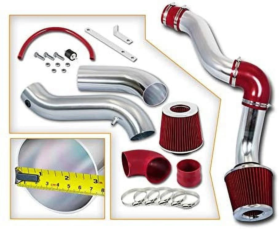 Compatible For Chrysler 3.5L 300 Dodge Air Magnum/Charger Cold + Filter Combo Touring/Limited V6 RED Intake Kit 05-10 05-09 Rtunes Racing