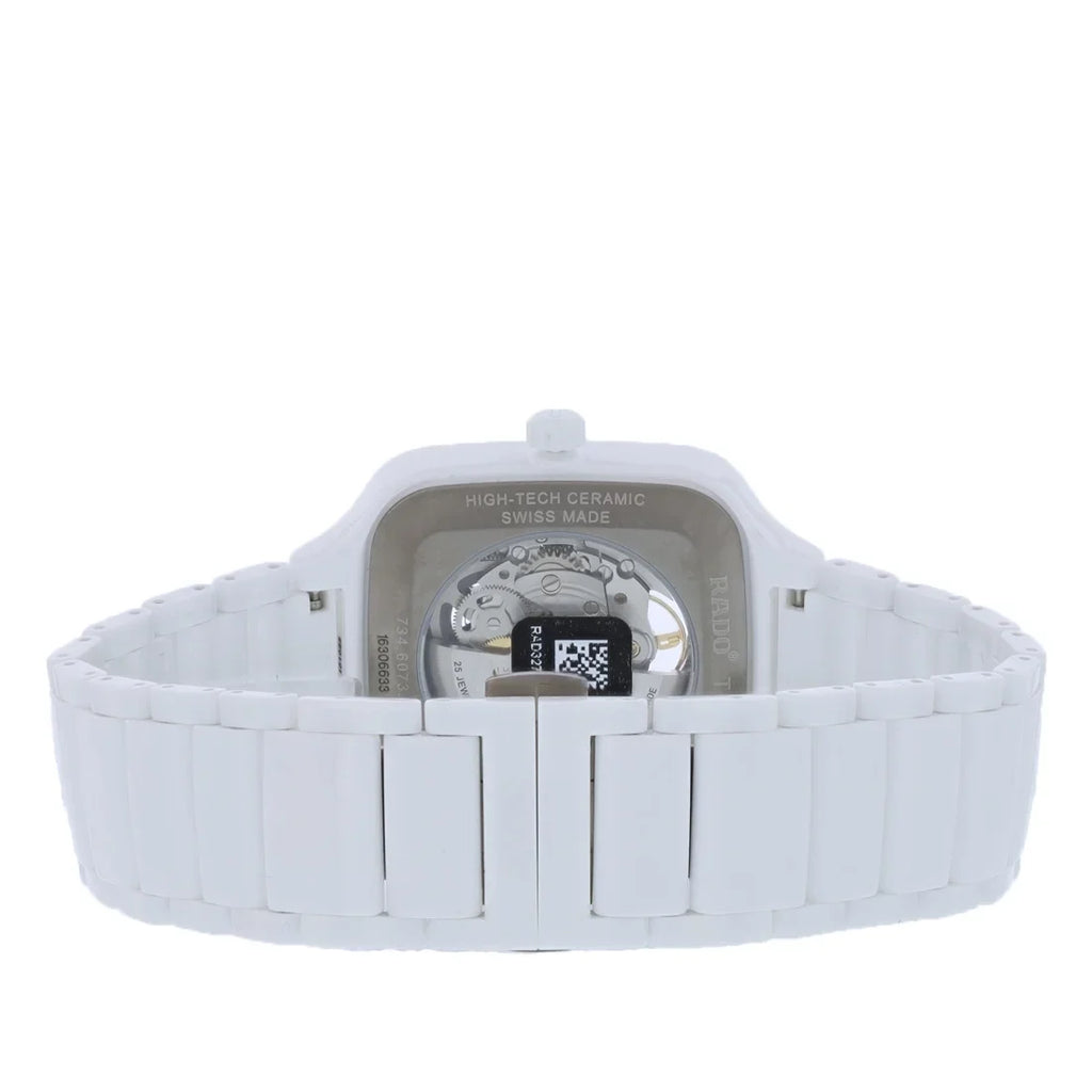 Swiss Pre-Owned Rado Watch Ceramic Square True White Unisex Automatic R27073702
