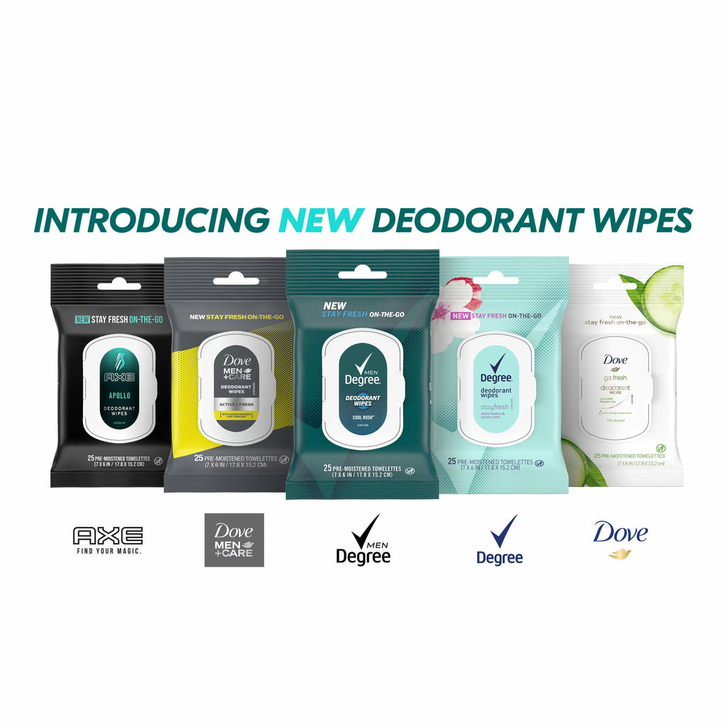 Rush 25ct Cool On-The-Go Men Wipes Deodorant Degree