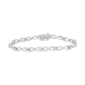Prong .925 I2-I3 Link Diamond Sterling 1.0 - 7.25" Clarity) Cttw Color, Infinity Set wristband (I-J Silver