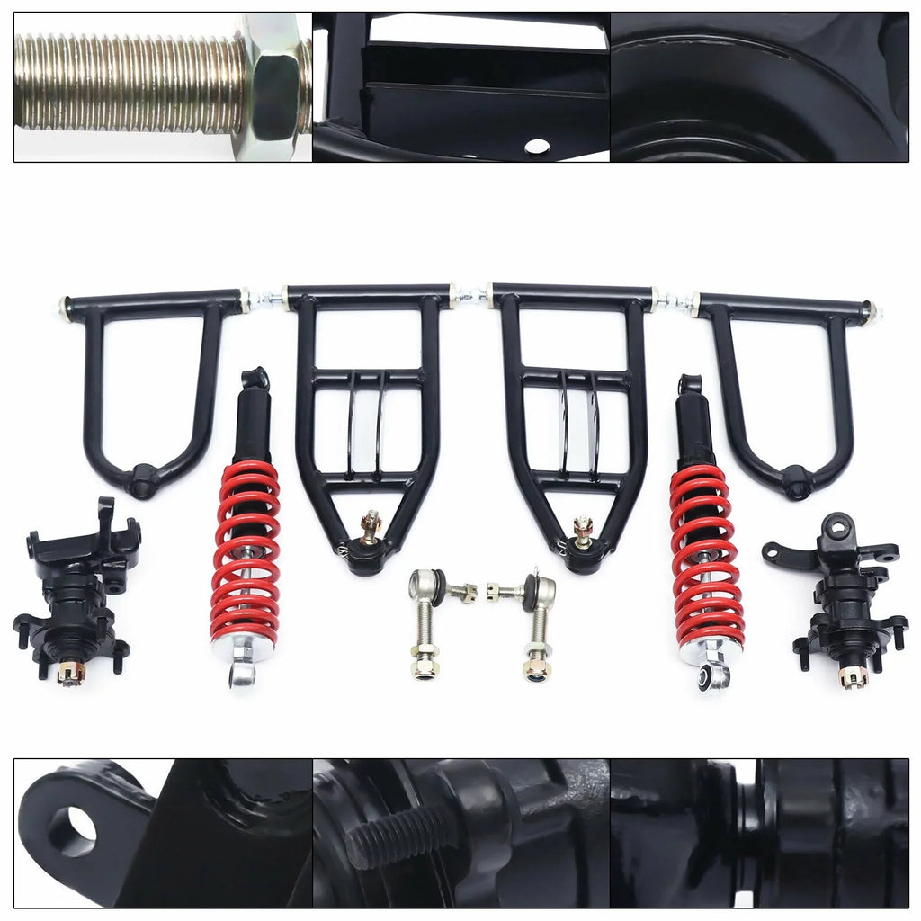 Bike ATV ATV/Go Swingarm Kart Upper/Lower Quad Knuckle A-Arm Steering Spindle Front Go Suspension Kit Upper&Lower For Buggy Swingarm Assembly Suspension Arm Kart For Swing Upper/Lower Arm