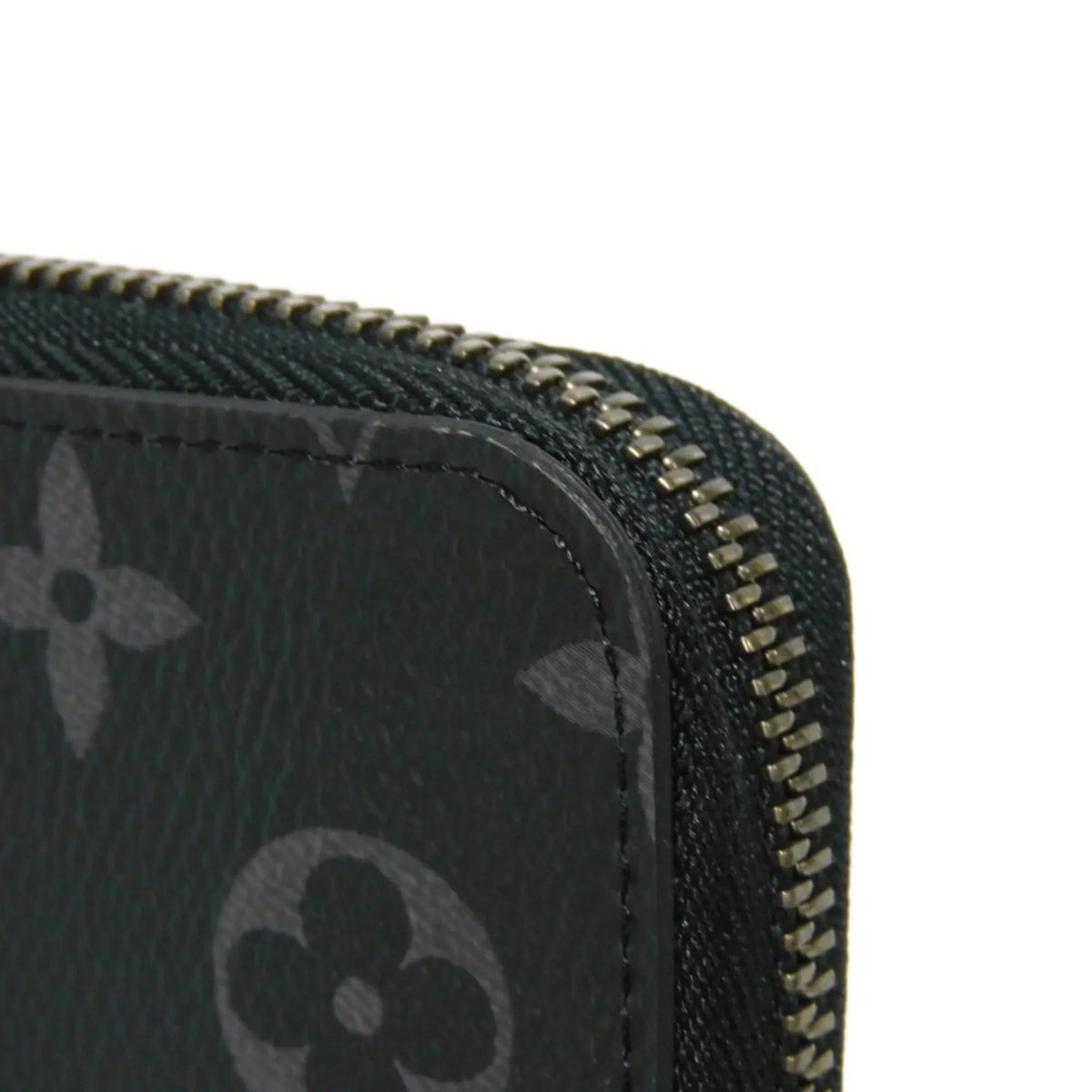 Pre-Owned Vertical Noir Eclipse Men's Zipper Zippy Billfold Wallet Long Monogram Round LV (Good) Logo M62295