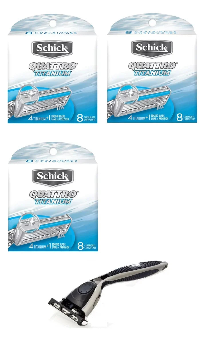 Refill, Compatible Quattro Razor Ct 8 + Schick Titanium Pack) (3