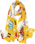 Flowers Women Hyjoy And Neck Llamas Cacti Shawl Scarf Long Scarves for Lovely Girls Silk Wrap Lightweight