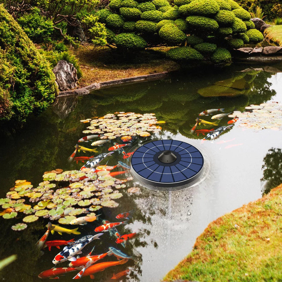 Aerator Aerator Bubble Pond Small Pond and Fountain Air Circulation With Pump Fish Stone Hose Birdbath Pond Solar Oxygenator for