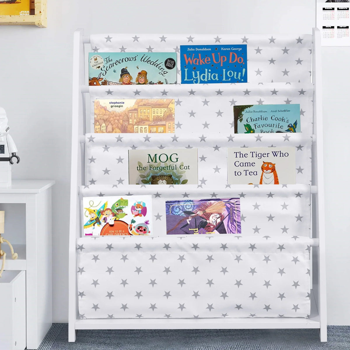 Bookshelf, Classroom iRerts Wood Bookshelf Kids Book White Toddler Bookcase for and Tier 4 Organizer Storage