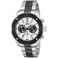 Men's 21471 Watch Stainless Bezel Specialty Dial Silver-Tone Black Steel Chrono