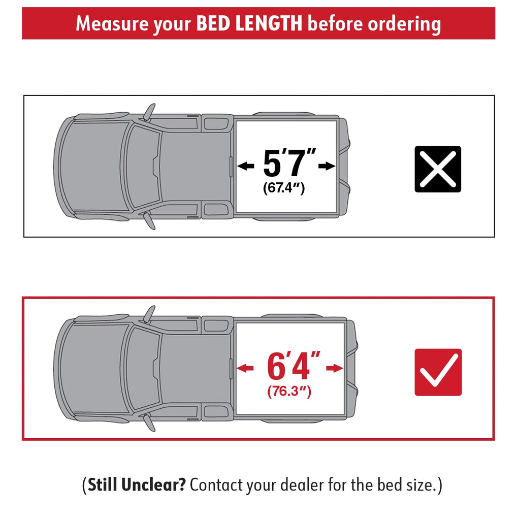 6'4" Soft | Ram Bed FIT TCD484045 Body Tonneau | New Classic) (NOT Compatible with MaxMate Bed Quad-fold (76") Cover 2019-2024 Truck 19-23 1500