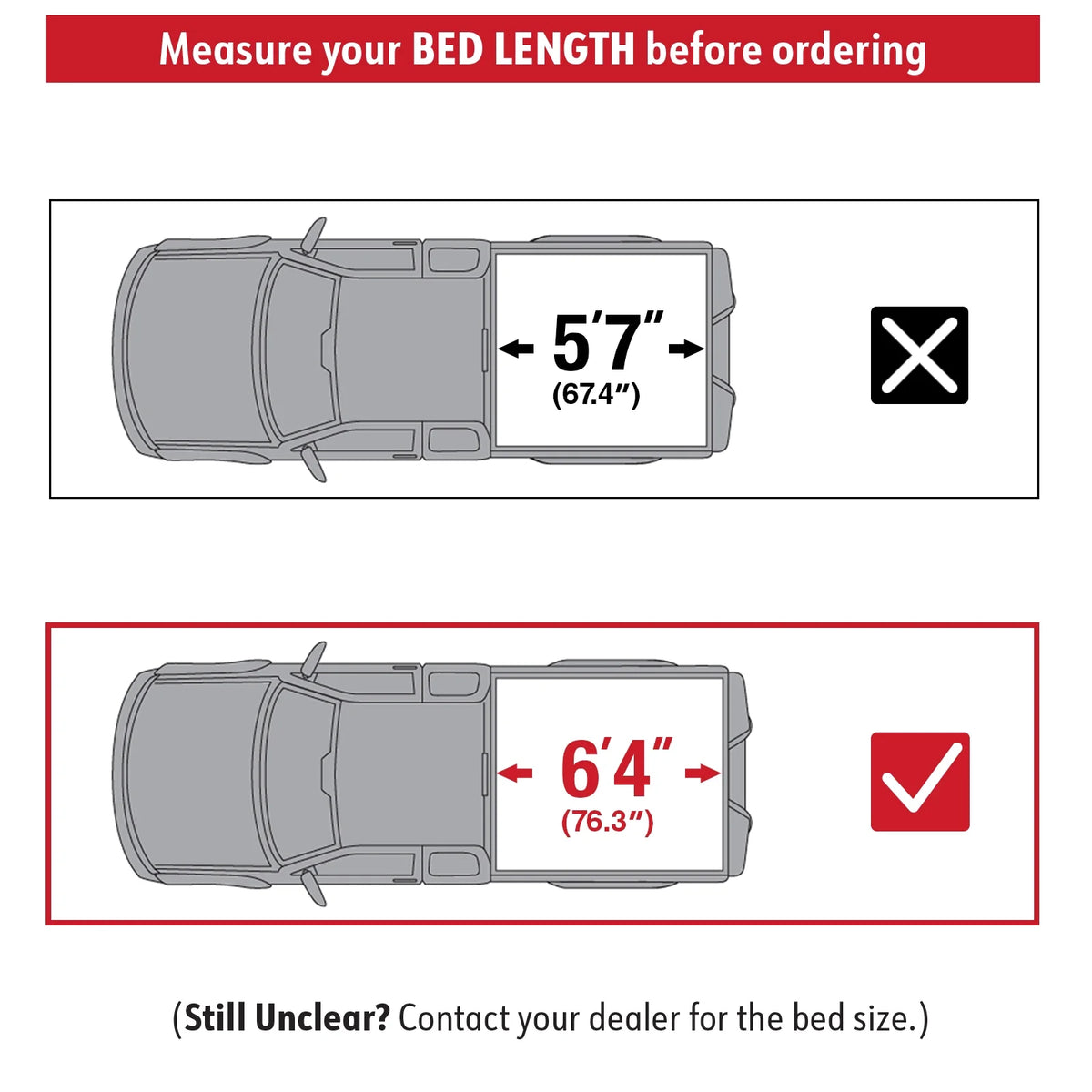 6'4" Soft | Ram Bed FIT TCD484045 Body Tonneau | New Classic) (NOT Compatible with MaxMate Bed Quad-fold (76") Cover 2019-2024 Truck 19-23 1500