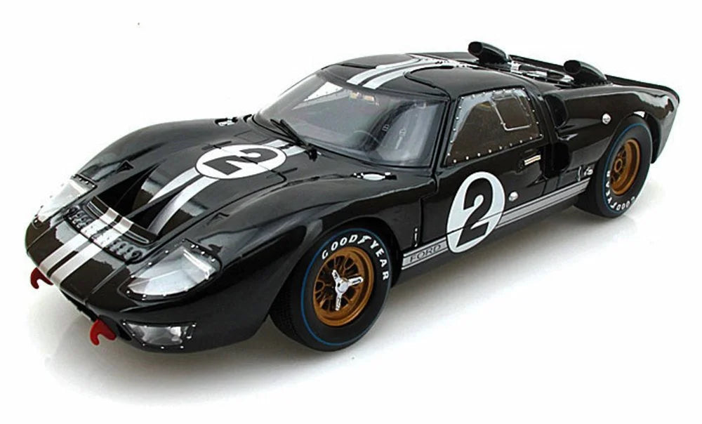 Case MK Car Scale Car Shelby Silver Diecast Stripes w/ 1/18 - Diecast - Toy GT-40 Model w/Display #2, - II Black 1966 SC408