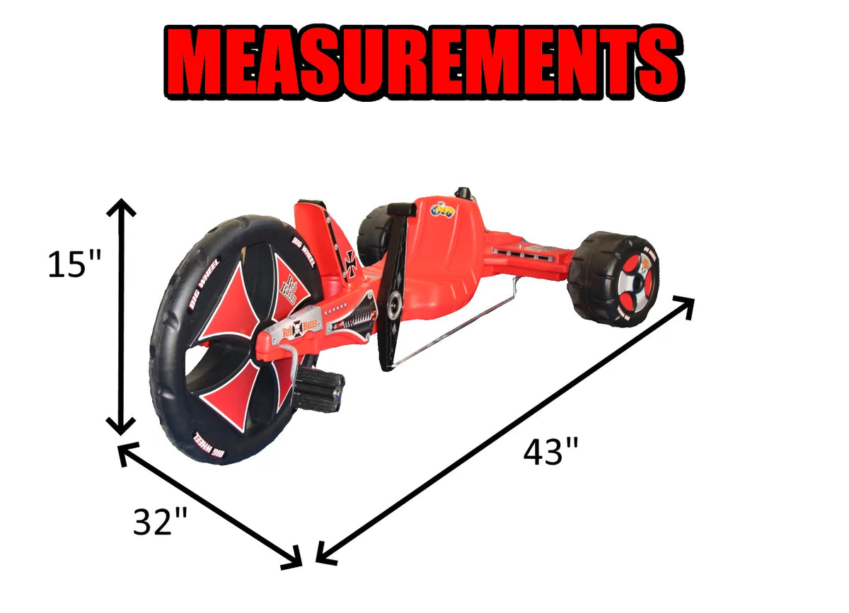 Age Original Made Sidewinder for Racer Wheel 16” USA(Red in Baron) Years Big Tricycle Boys Girls & The 5-10 - of X-TREME