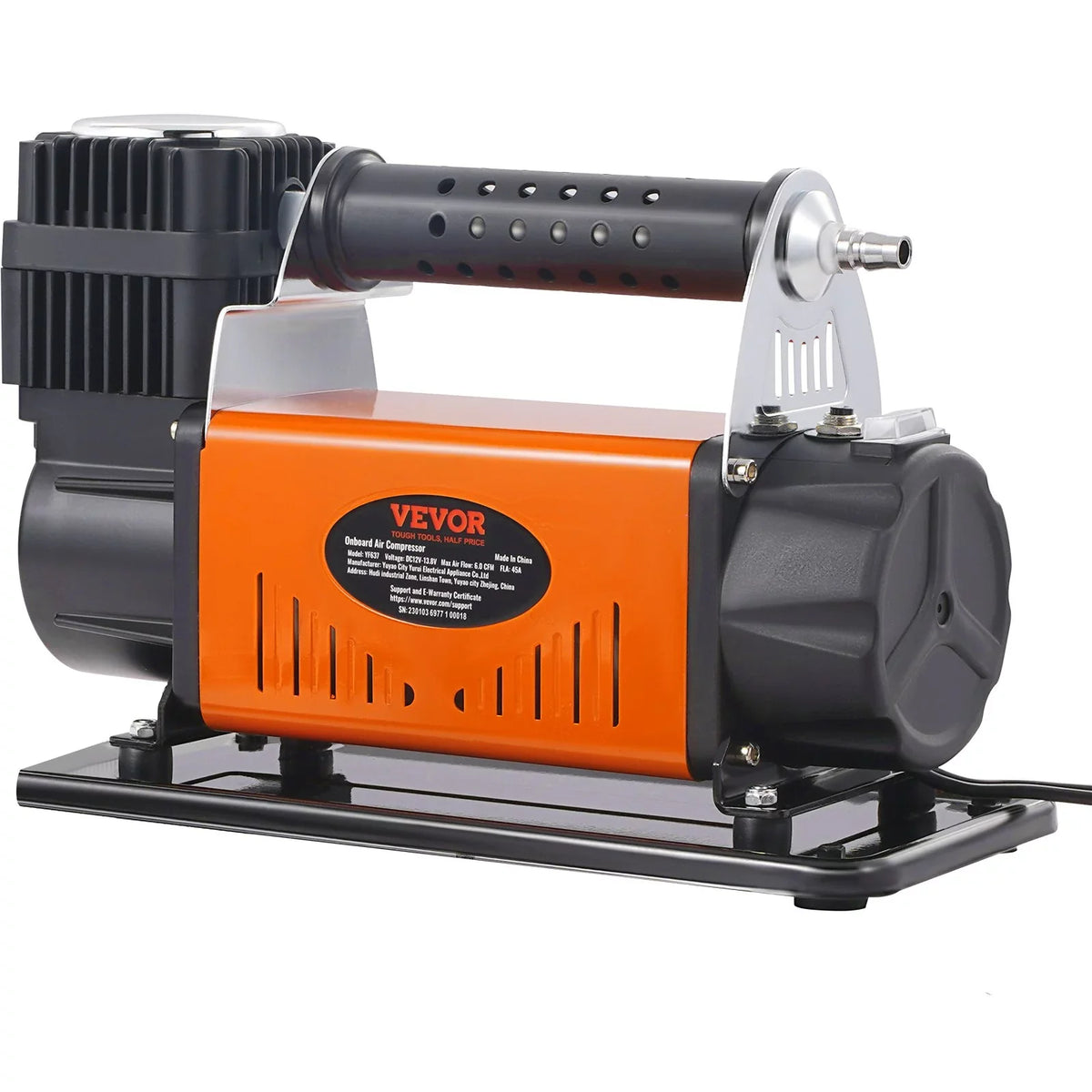150PSI 12V 6CFM VEVOR Universal, Air High On-Board Compressor, Performance