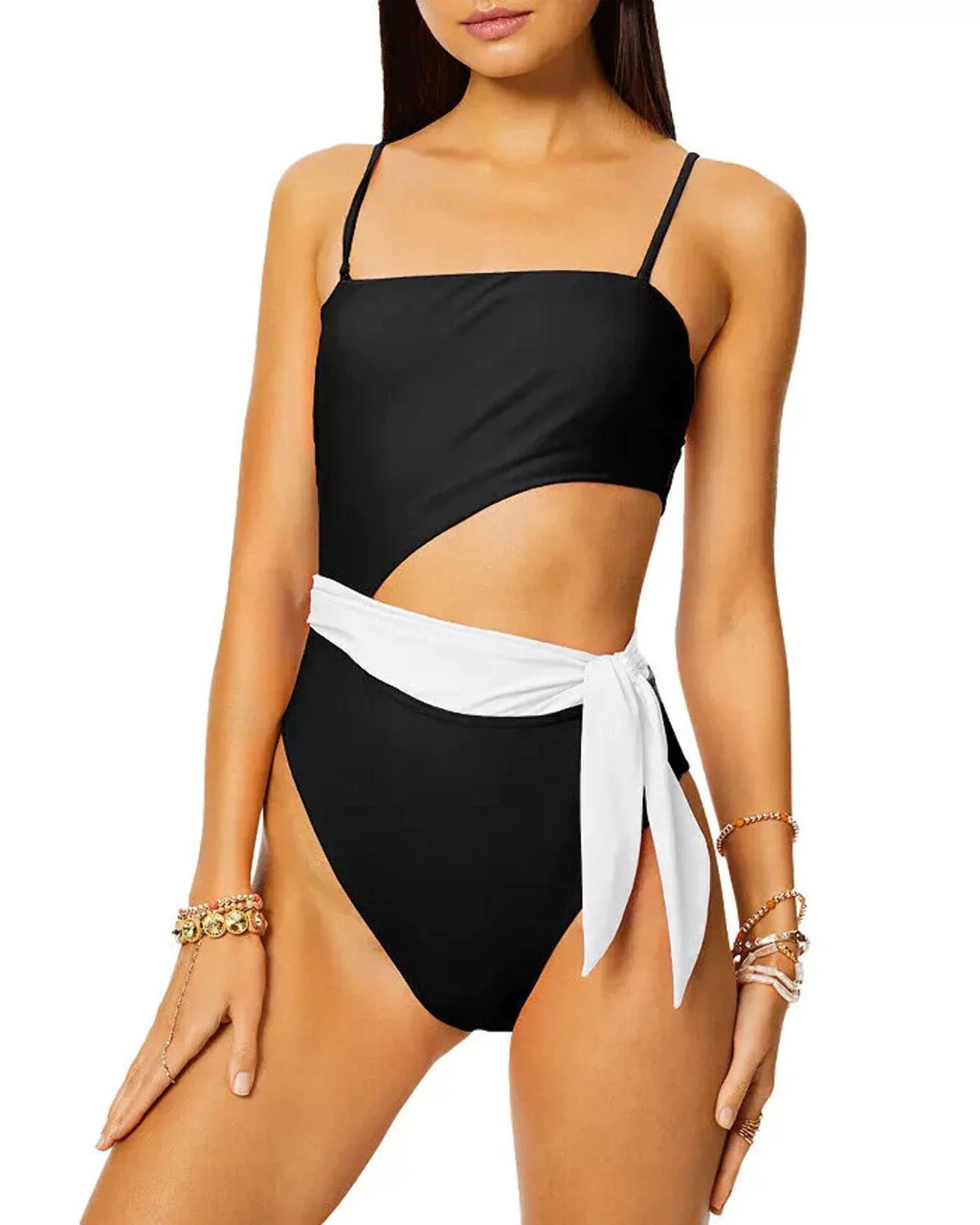 Colorblock Ramy 1-PC Swimsuit Gigi Cutout Brook Side