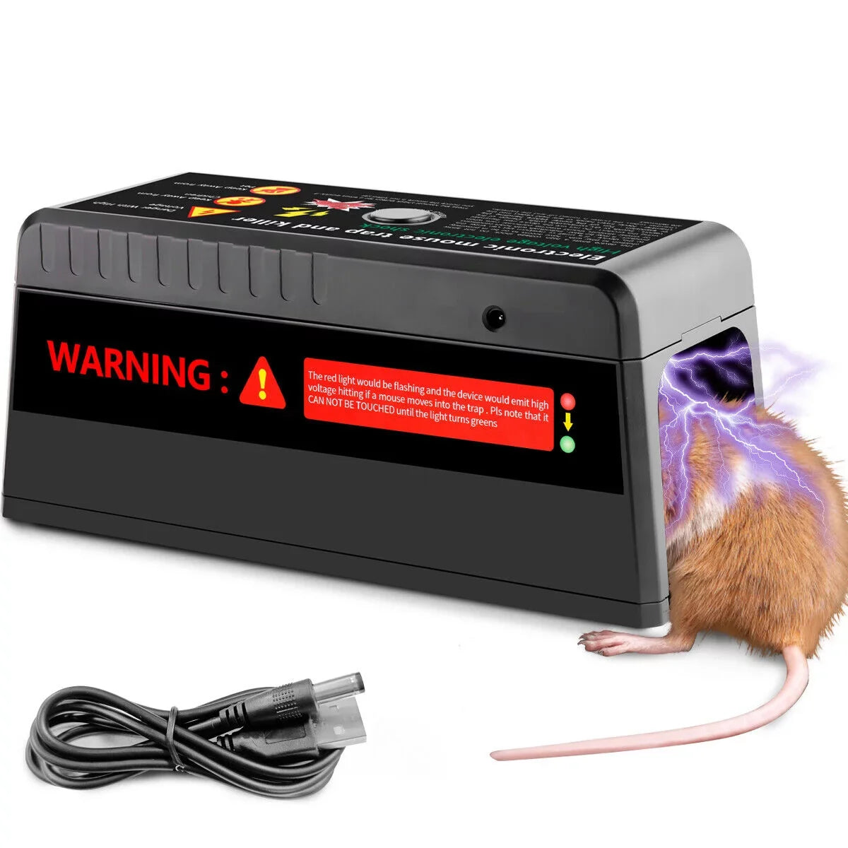 Zapper Mouse Homes Mice Rat Chipmunks Electric Indoor Humane Killer Trap Outdoor Squirrels , Shock 8000V Chamber with for