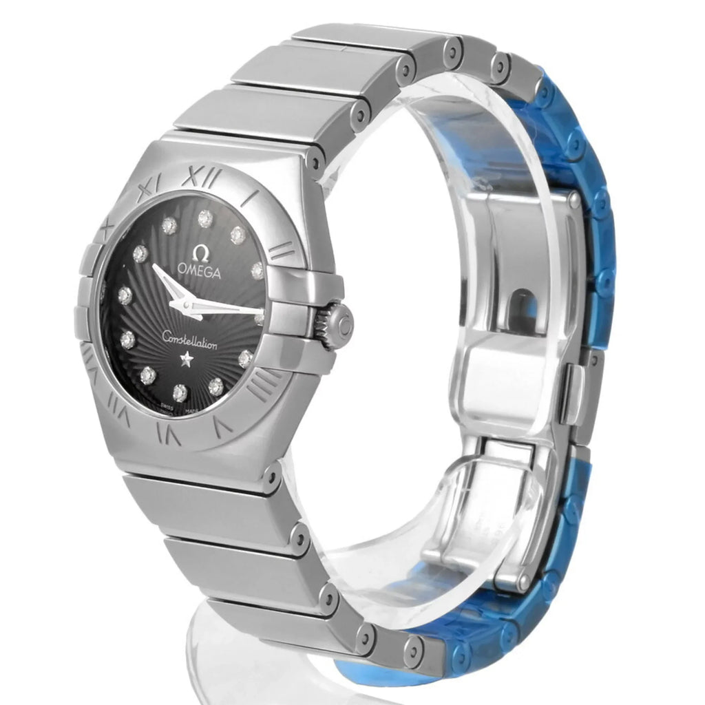 Watch 123.10.24.60.51.001 12P Women's Diamond Omega Black OMEGA Constellation (Good) SS Quartz Dial Index Pre-Owned
