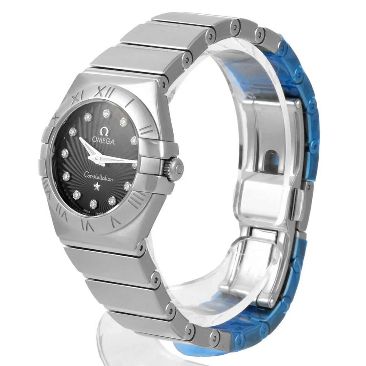 Watch 123.10.24.60.51.001 12P Women's Diamond Omega Black OMEGA Constellation (Good) SS Quartz Dial Index Pre-Owned