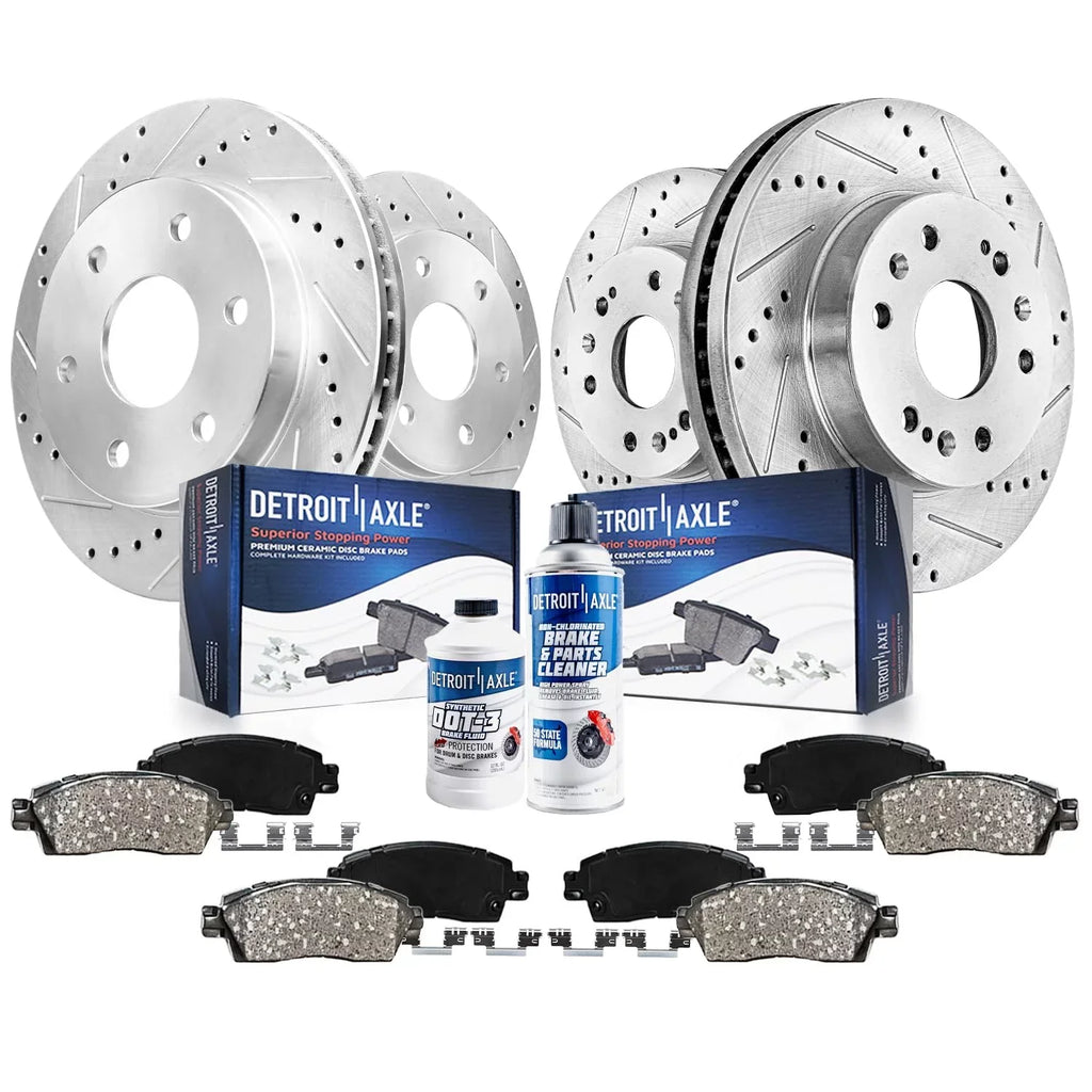 ESV Pads - 1500, Sierra Brakes XL Slotted Yukon Replacement GMC Escalade 2015-2020 Drilled Rotors Detroit Silverado Brake Kit & Rear Front Ceramic Brake for Axle 2014-2018 Suburban Chevy Tahoe