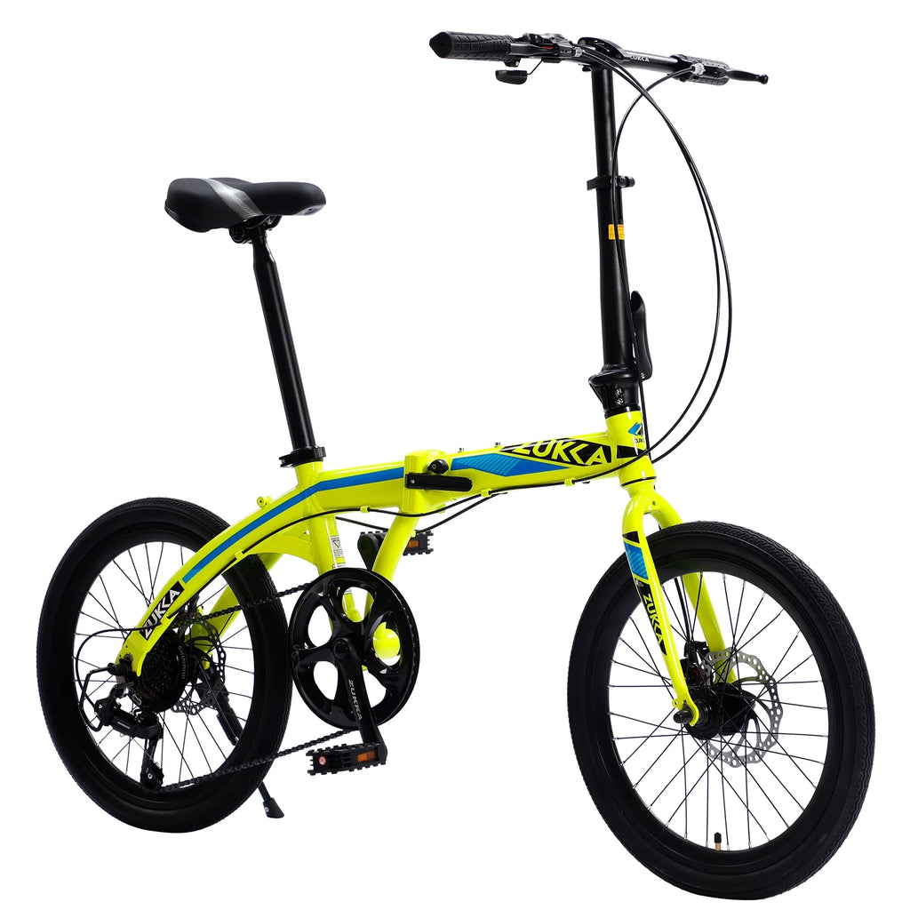 Bike, Aluminium Alloy City Yellow 8 Folding Speed Bike, 20" Frame,