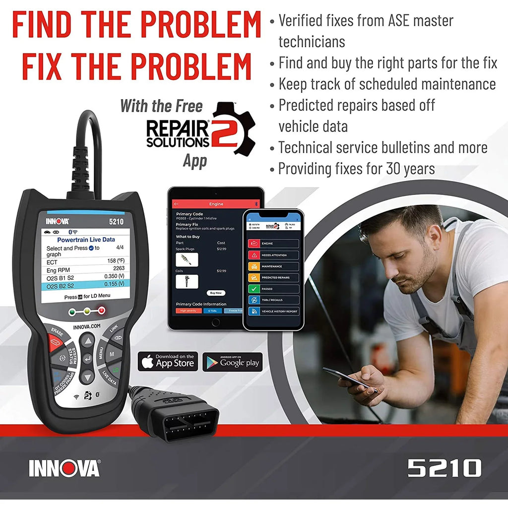 INNOVA 5210 Diagnostic Advisor Reader Code Bluetooth Automotive Tool CarScan