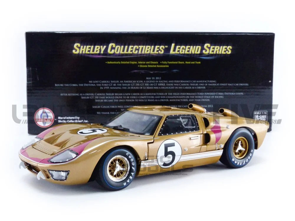 Shelby by Le MK II GT-40 Model Car #5 Mans 1966 1/18 Diecast Gold Collectibles